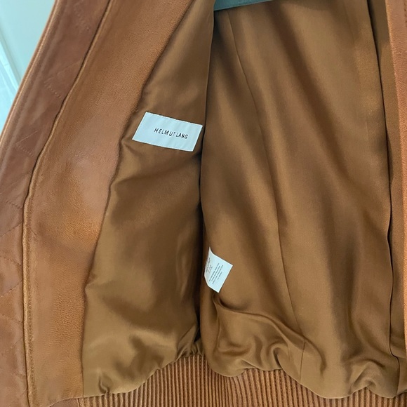Helmut Lang Cognac Leather Bomber Jacket - Picture 5 of 7